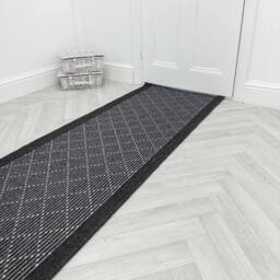 runrug Hallway Runner Rug - Non-Slip, Hardwearing, 5mm - 'Boulevard' in Black - Size: 80 cm x 180 cm - thumbnail 4