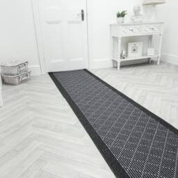 runrug Hallway Runner Rug - Non-Slip, Hardwearing, 5mm - 'Boulevard' in Black - Size: 80 cm x 180 cm - thumbnail 3