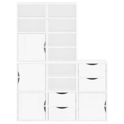 "Berkfield Home Side Cabinets 5 pcs ""ODDA"" White 40x24x79 cm Solid Wood Pine - Size: 40 x 24 x 79 cm" - thumbnail 6
