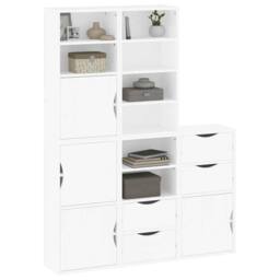 "Berkfield Home Side Cabinets 5 pcs ""ODDA"" White 40x24x79 cm Solid Wood Pine - Size: 40 x 24 x 79 cm" - thumbnail 4