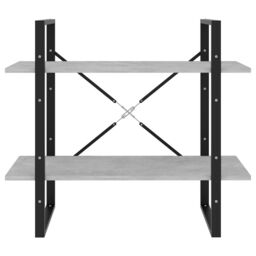 Berkfield Home 2-Tier Book Cabinet Concrete Grey 80x30x70 cm Engineered Wood - Size: 80 x 30 x 70 cm - thumbnail 4