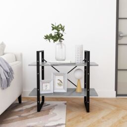Berkfield Home 2-Tier Book Cabinet Concrete Grey 80x30x70 cm Engineered Wood - Size: 80 x 30 x 70 cm - thumbnail 6