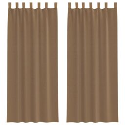 Berkfield Home Voile Curtains with Loops 2 pcs Light Brown 140x260 cm - thumbnail 2