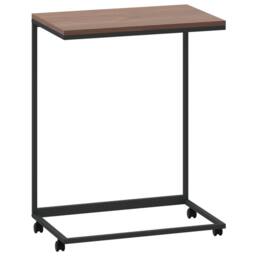 Berkfield Home Side Table with Wheels Black 55x35x70 cm Engineered Wood - Size: 55 x 35 x 70 cm - thumbnail 3