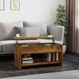Berkfield Home Coffee Table Smoked Oak 102x50x52.5 cm Engineered Wood in Brown