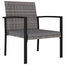 Berkfield Home Garden Dining Chairs 4 pcs Poly Rattan Grey