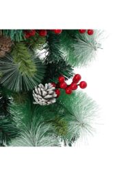 Living and Home Artificial Green Flocked Full Christmas Tree with Stand 1.8m in White - thumbnail 4