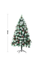 Living and Home Artificial Green Flocked Full Christmas Tree with Stand 1.8m in White - thumbnail 6