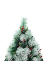 Living and Home Artificial Green Flocked Full Christmas Tree with Stand 1.8m in White - thumbnail 2