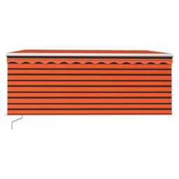 Berkfield Home Manual Retractable Awning with Blind&LED 3x2.5m Orange&Brown - thumbnail 3