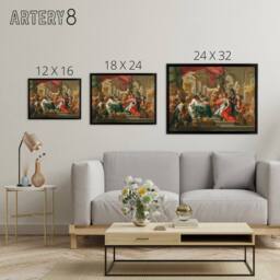 "Artery8 Alexander The Great In Temple of Jerusalem Framed Canvas Wall Art Print - Size: W12"" x H16""" - thumbnail 4