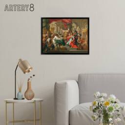 "Artery8 Alexander The Great In Temple of Jerusalem Framed Canvas Wall Art Print - Size: W12"" x H16""" - thumbnail 3