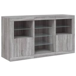 Berkfield Home Sideboard with LED Lights Grey Sonoma 123x37x67 cm - Size: 123 x 37 x 67 cm - thumbnail 5