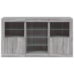 Berkfield Home Sideboard with LED Lights Grey Sonoma 123x37x67 cm - Size: 123 x 37 x 67 cm - thumbnail 6