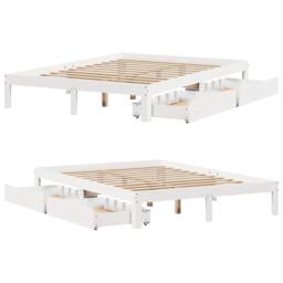 Berkfield Home Bed Frame with Drawers without Mattress White 160x200 cm - thumbnail 9