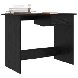 Berkfield Home Desk with Drawer Black oak 100 x 50 x 76 cm Engineered wood - thumbnail 3