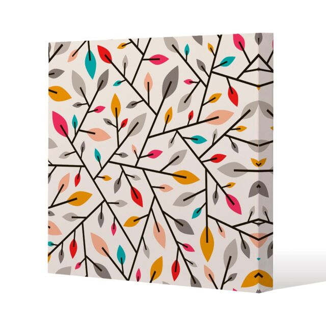 Benjamin Tate Design Autumn leaves & twigs (Canvas Print) / 46 x 46 x 4cm in Natural - Size: 46 x 46 x 4 cm - image 1