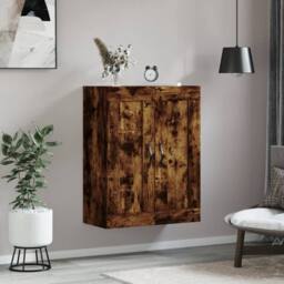 Berkfield Home Wall Mounted Cabinet Smoked Oak 69.5x34x90 cm Engineered Wood in Brown - thumbnail 3