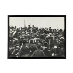 "Artery8 President Abraham Lincoln Gettysburg Address Framed Canvas Wall Art Print in Grey - Size: W12"" x H16""" - thumbnail 1