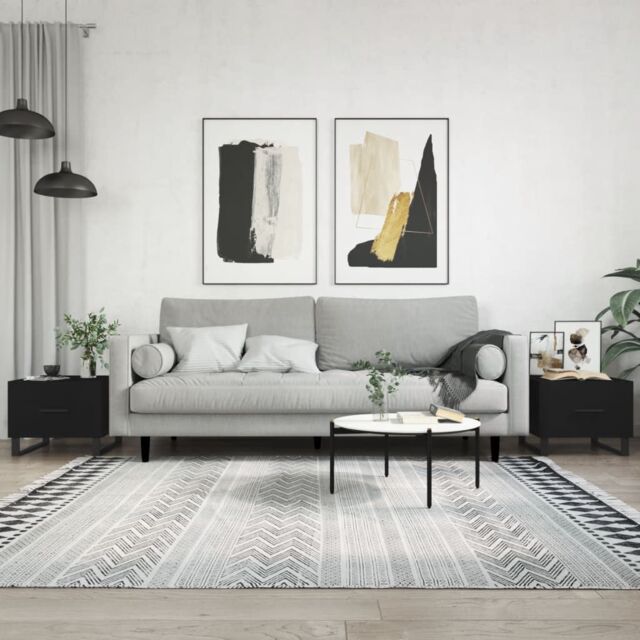 Berkfield Home Coffee Tables 2 pcs Black 50x50x40 cm Engineered Wood - Size: 50 x 50 x 40 cm - image 1