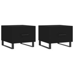 Berkfield Home Coffee Tables 2 pcs Black 50x50x40 cm Engineered Wood - Size: 50 x 50 x 40 cm - thumbnail 2