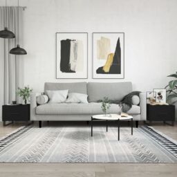 Berkfield Home Coffee Tables 2 pcs Black 50x50x40 cm Engineered Wood - Size: 50 x 50 x 40 cm - thumbnail 1