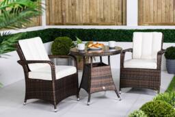 Thats Furniture Arizona Round Rattan Garden Bistro Table & Chairs Set 2 Seater in Brown - thumbnail 3
