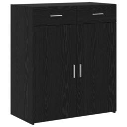 Berkfield Home Storage Cabinet Black Oak 80x42.5x93.5 cm Engineered Wood - thumbnail 3