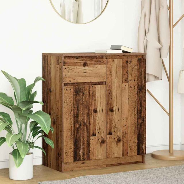 Berkfield Home Sideboard with Drawer Old Wood 71x35x84 cm Engineered Wood in Brown - Size: 71 x 35 x 84 cm - image 1