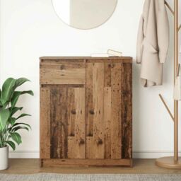 Berkfield Home Sideboard with Drawer Old Wood 71x35x84 cm Engineered Wood in Brown - Size: 71 x 35 x 84 cm - thumbnail 3