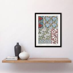 Artery8 Maurice Pillard Verneuil Framed Wall Art Periwinkle Flower Pattern in Blue - Size: A4 - thumbnail 2