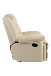 More4Homes Loxley Bonded Leather Manual Recliner Armchair Sofa Home Lounge Chair in Cream - thumbnail 4