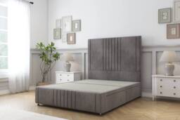 "Comfort Beds Royal Naples Divan Base 2 Drawers - 54"" Headboard-Footboard in Grey - Size: Single" - thumbnail 2