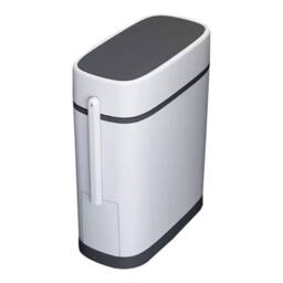 FLAVORA Toilet Brush & Waste Bin Set Bathroom in White - Size: 0.6m2