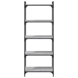 Berkfield Home Bookcase 5-Tier Grey Sonoma 60x30x154 cm Engineered Wood - Size: 60 x 30 x 154 cm - thumbnail 4
