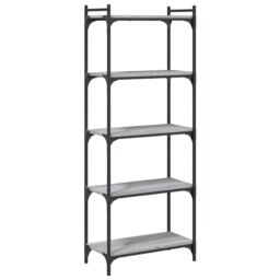 Berkfield Home Bookcase 5-Tier Grey Sonoma 60x30x154 cm Engineered Wood - Size: 60 x 30 x 154 cm - thumbnail 6