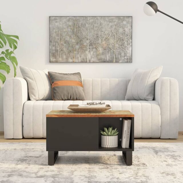 Berkfield Home Coffee Table 60x50x35 cm Solid Wood Reclaimed - Size: 60 x 50 x 35 cm - image 1