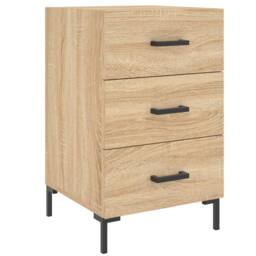 Berkfield Home Modern Bedside Cabinet Sonoma Oak 40x40x66 cm Engineered Wood in Tan - Size: 40 x 40 x 66 cm - thumbnail 3