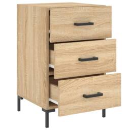 Berkfield Home Modern Bedside Cabinet Sonoma Oak 40x40x66 cm Engineered Wood in Tan - Size: 40 x 40 x 66 cm - thumbnail 7