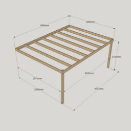 Rutland County Garden Furniture Ltd Wall Mounted Box Pergola - Wood - L300 x W480 x H270 cm - Light Green - thumbnail 3