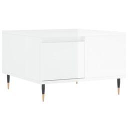Berkfield Home Coffee Table High Gloss White 55x55x36.5 cm Engineered Wood - thumbnail 2