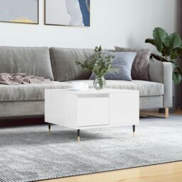 Berkfield Home Coffee Table High Gloss White 55x55x36.5 cm Engineered Wood - thumbnail 1