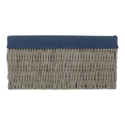 Red Hamper Paper Rope Storage Basket with Navy Blue Cotton Lining - Size: Small - thumbnail 3