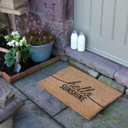 Artsy Mats Hello Sunshine Coir Doormat (60 x 40cm) in Brown - Size: 40 cm x 60 cm - thumbnail 3