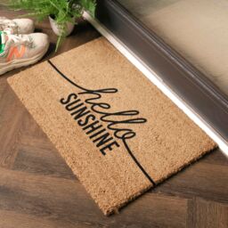 Artsy Mats Hello Sunshine Coir Doormat (60 x 40cm) in Brown - Size: 40 cm x 60 cm - thumbnail 2