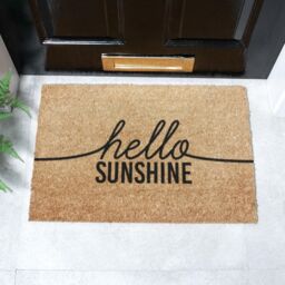 Artsy Mats Hello Sunshine Coir Doormat (60 x 40cm) in Brown - Size: 40 cm x 60 cm - thumbnail 1