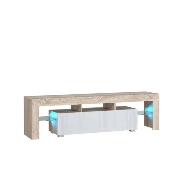 FORGEVIO TV Unit TV Stand Cabinet Sideboard Oak White in Natural - Size: 0.6m2 - image 1