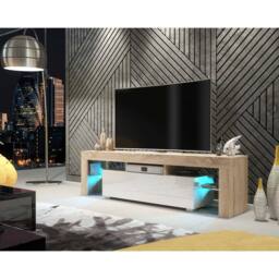 FORGEVIO TV Unit TV Stand Cabinet Sideboard Oak White in Natural - Size: 0.6m2 - thumbnail 4