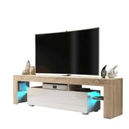 FORGEVIO TV Unit TV Stand Cabinet Sideboard Oak White in Natural - Size: 0.6m2 - thumbnail 3