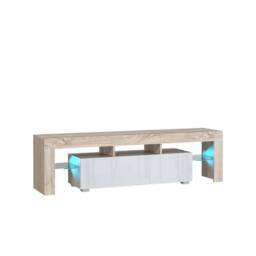 FORGEVIO TV Unit TV Stand Cabinet Sideboard Oak White in Natural - Size: 0.6m2